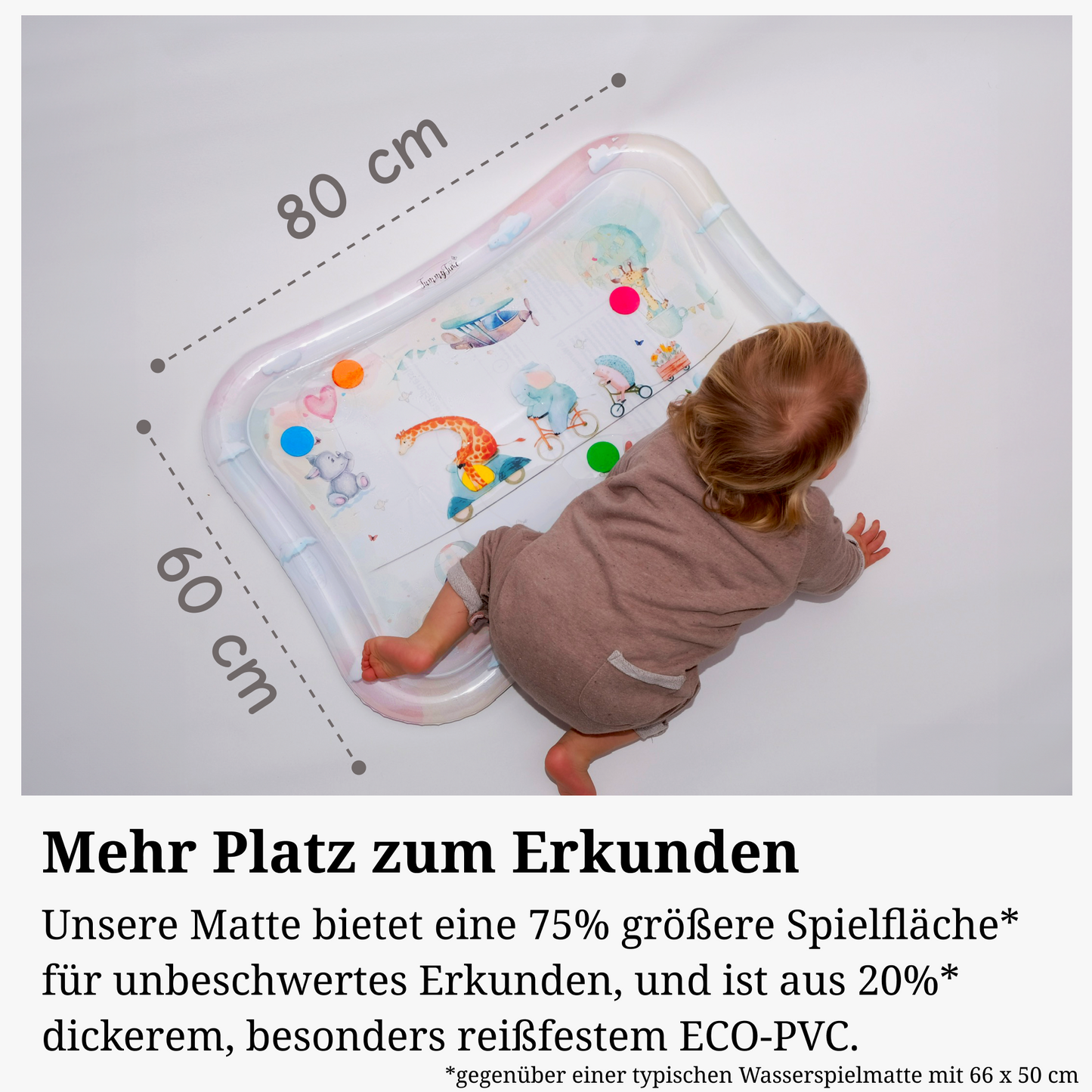 Freudeskind Tummy Time Water Play Mat (Circus Animals)