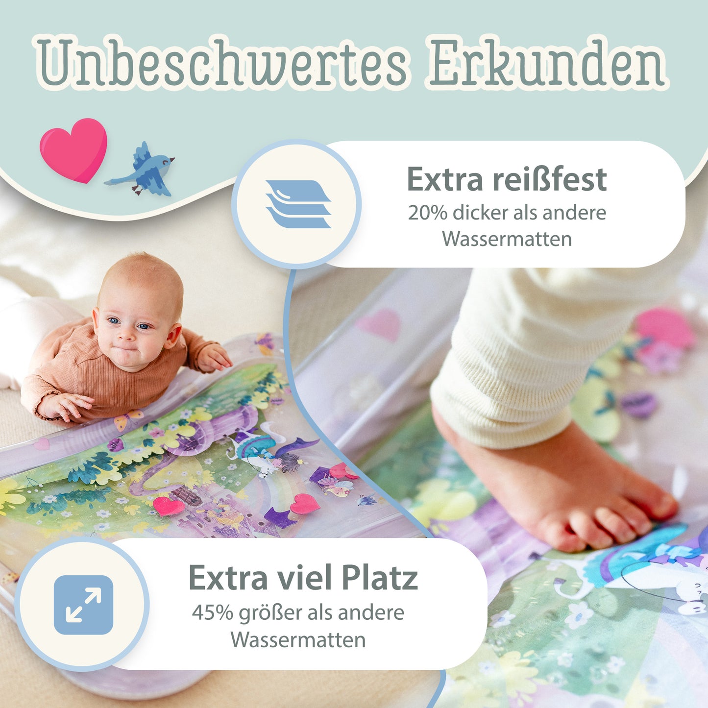Freudeskind Tummy Time Water Play Mat (Fairytale Castle)