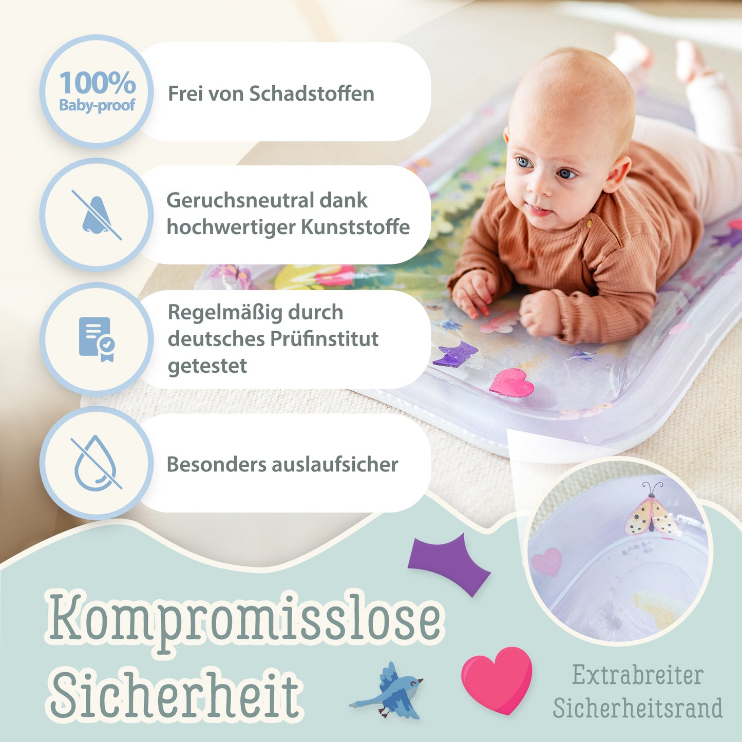 Freudeskind Tummy Time Water Play Mat (Fairytale Castle)
