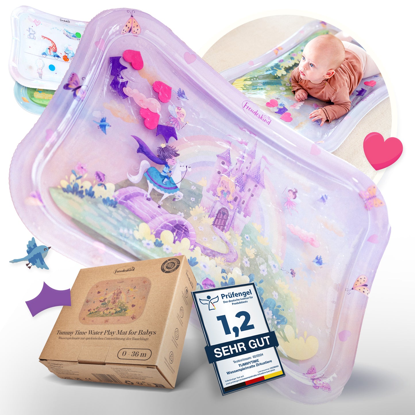 Freudeskind Tummy Time Water Play Mat (Fairytale Castle)