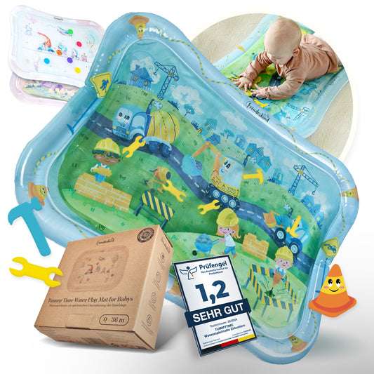 Freudeskind Tummy Time Water Play Mat (Construction Site)